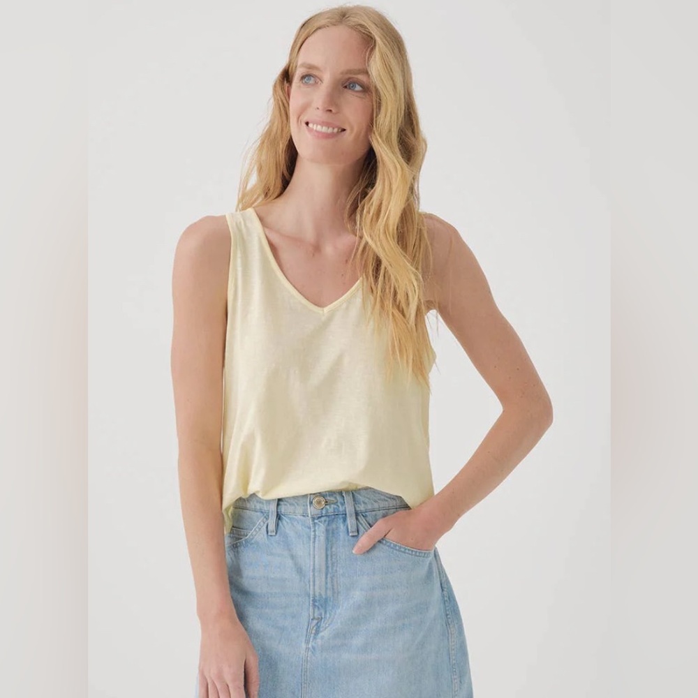 Pact Women's Organic Cotton Featherweight Slub Reversible Tank in Butter - XS